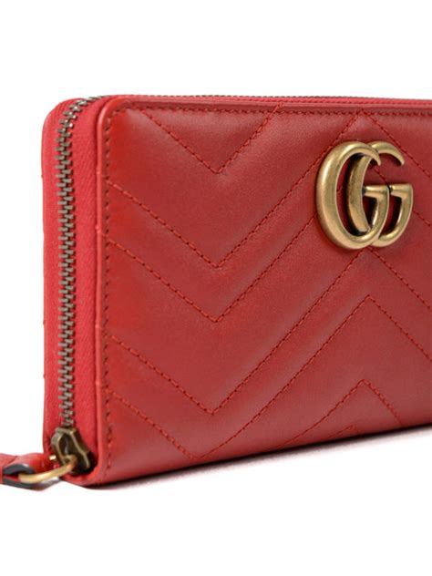 gucci gg wallet red|Gucci marmont zip around wallet.